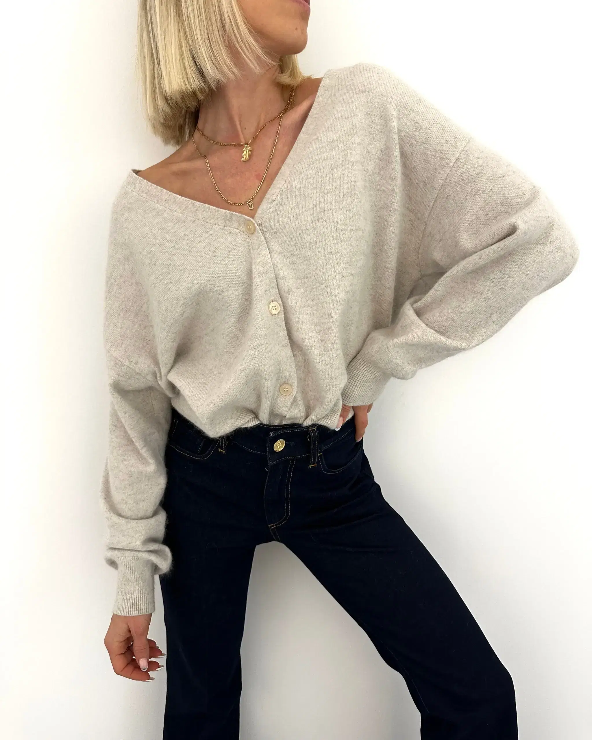 Aspen Mottled Beige Cardigan