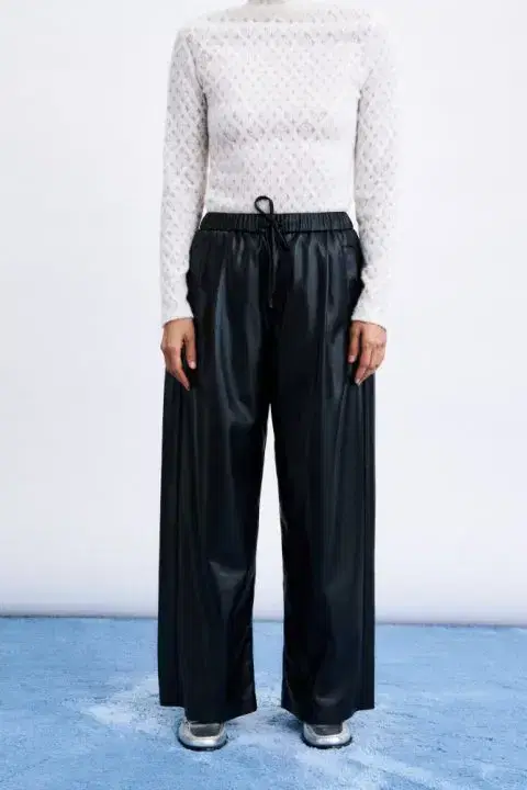 Odaesan Black Faux Leather Trousers