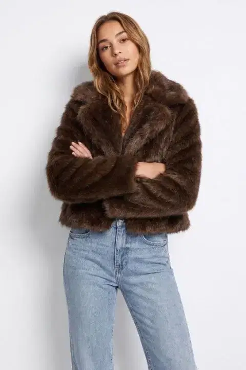 Irina Brown Faux Fur Jacket