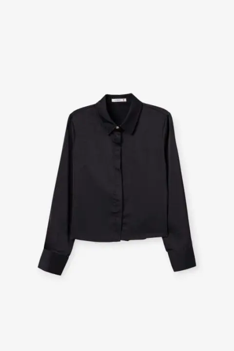 Borda Navy Satin Blouse