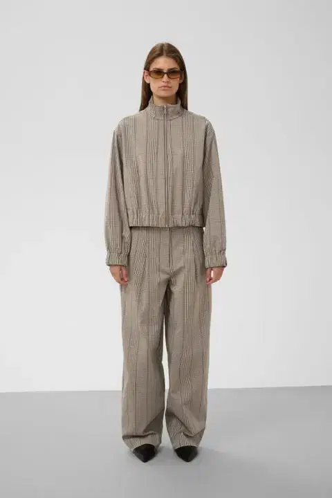 Kinabalu Brown Check Barrel Trousers