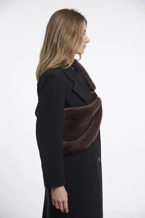 Nayla Brown Faux Fur Crossbody Bag