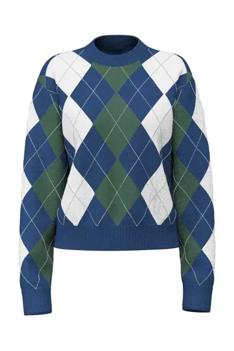 Gracie Argyle Navy Sweater