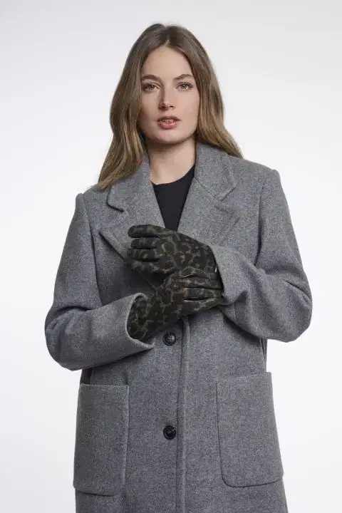 Youri Green Leopard Gloves