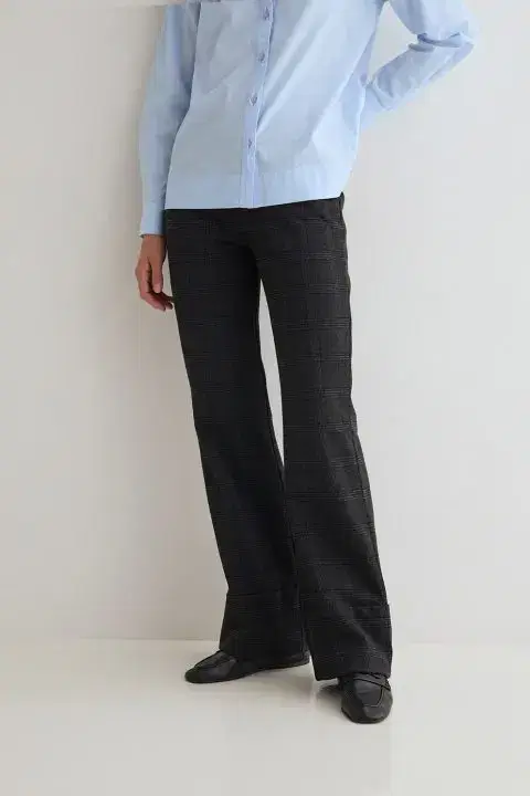 Maj Dark Grey Check Trousers
