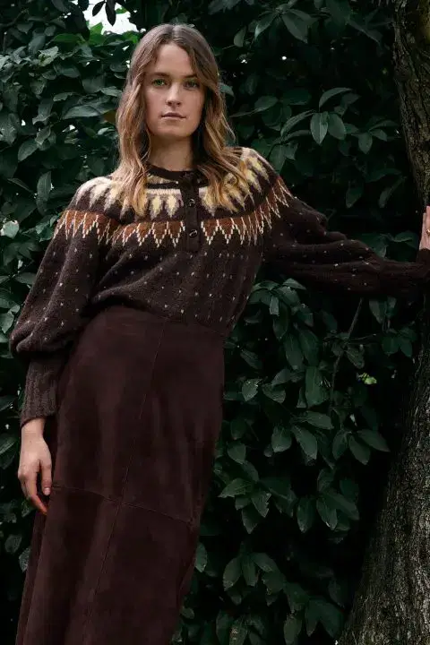 Nordic Jacquard Brown Sweater