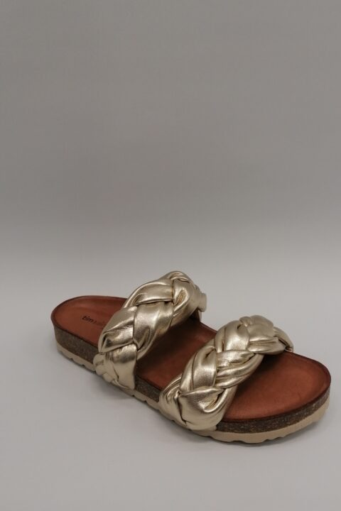 Tim & Simonsen Maren Gold Chunky Strap Sandals