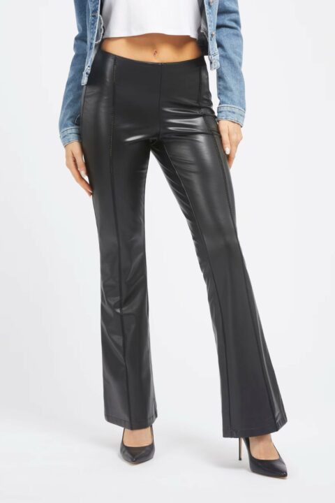Guess Nia Faux Leather Flare Pants