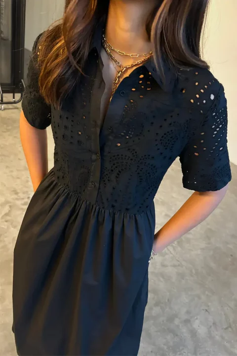 Black Palm Broderie Hayley Dress