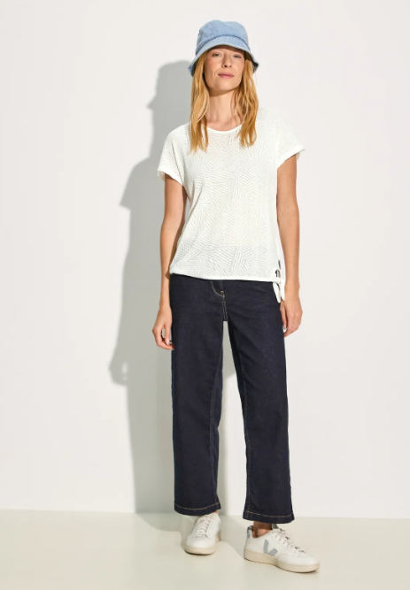Cecil White Rib T-Shirt