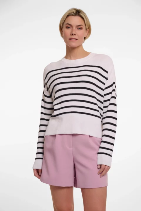 Ivonne Short Striped Pullover