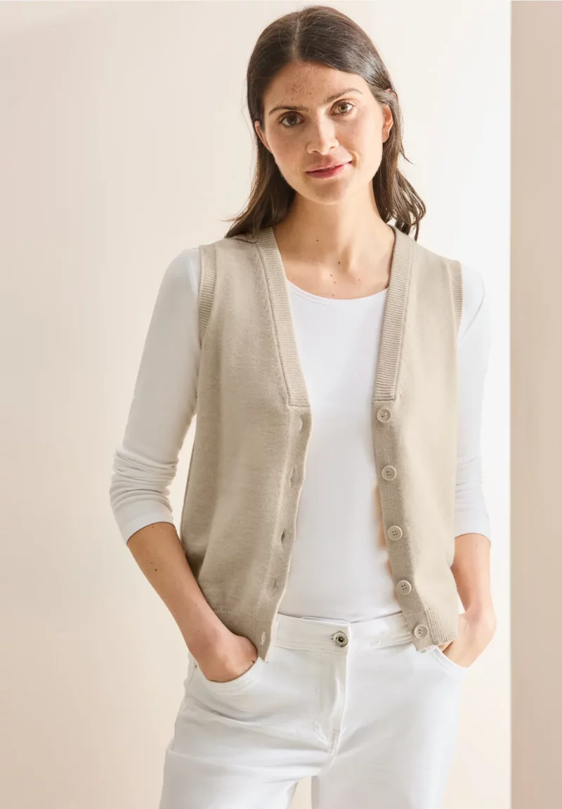 Cecil Beige Knit Vest