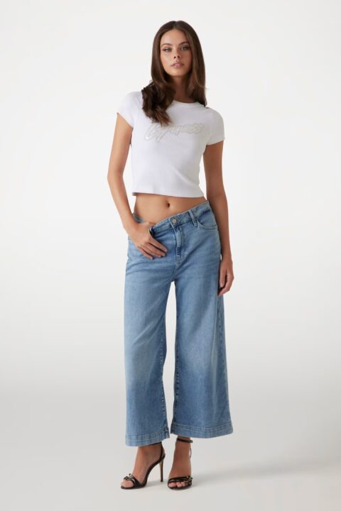 Bellflower Crop Wide Leg Jeans