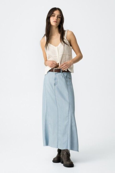 Cherry Denim Skirt