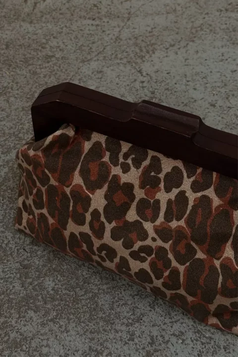 Lucia Leopard Denim Bag