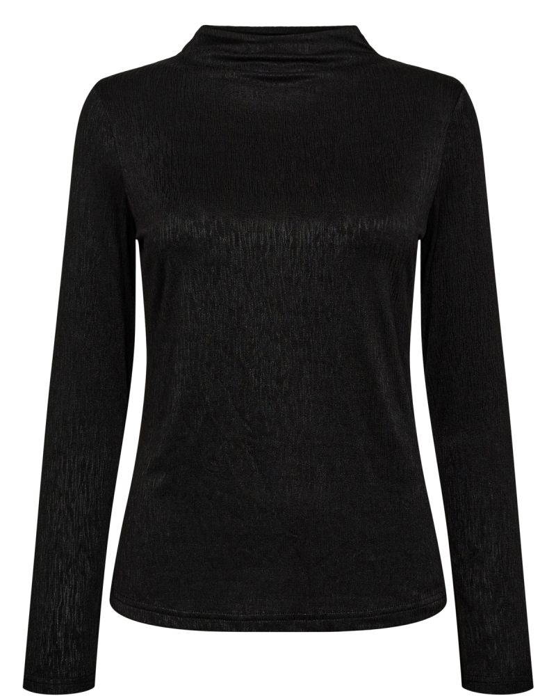 Nuconny Black Poloneck Top