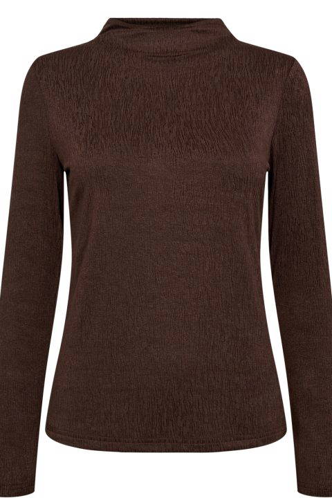 Nuconny Coffee Poloneck Top