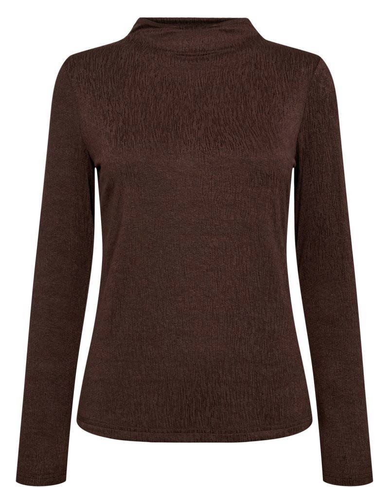 Nuconny Coffee Poloneck Top