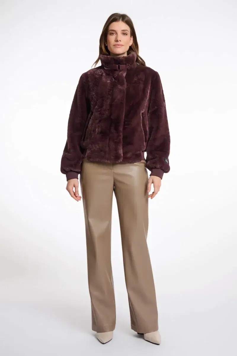 Ambra Chocolate Faux Fur Jacket - Image 4