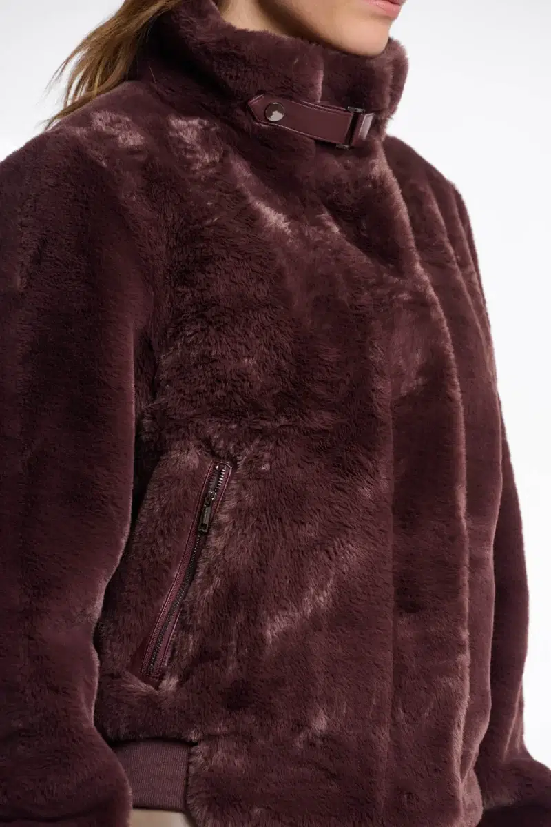 Ambra Chocolate Faux Fur Jacket - Image 6