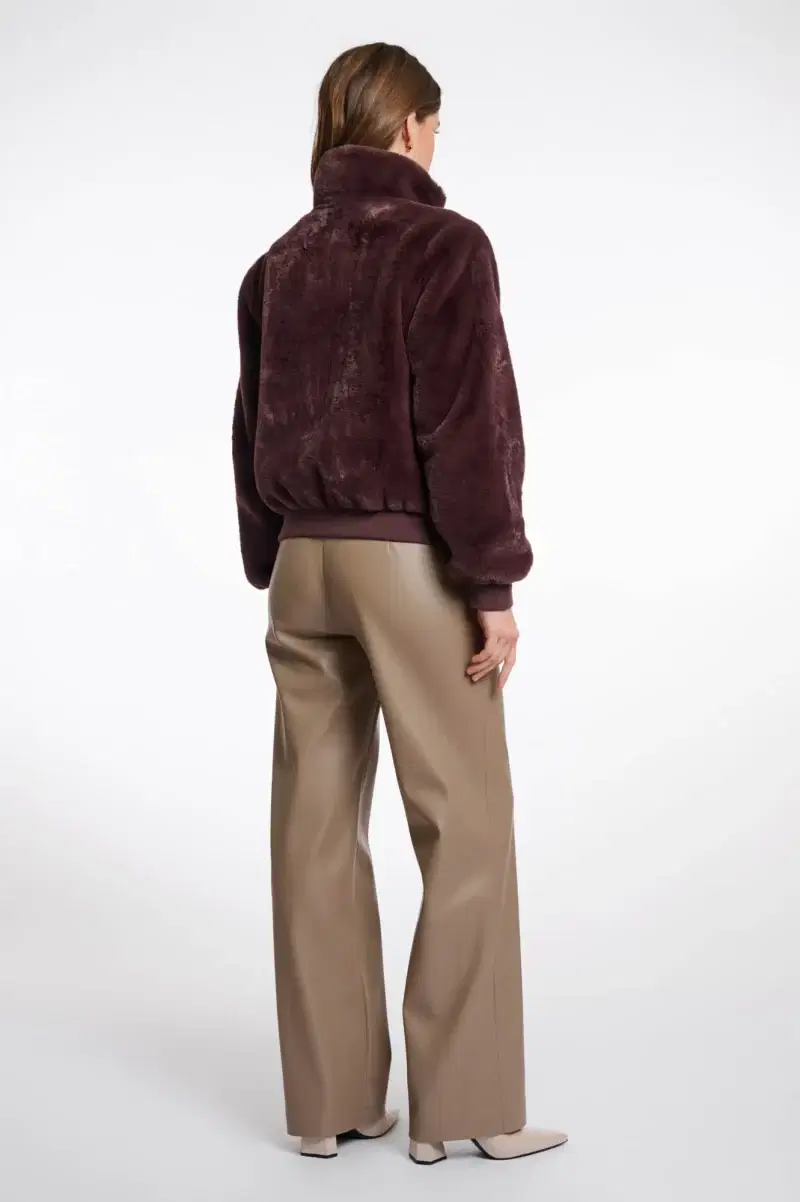 Ambra Chocolate Faux Fur Jacket - Image 5
