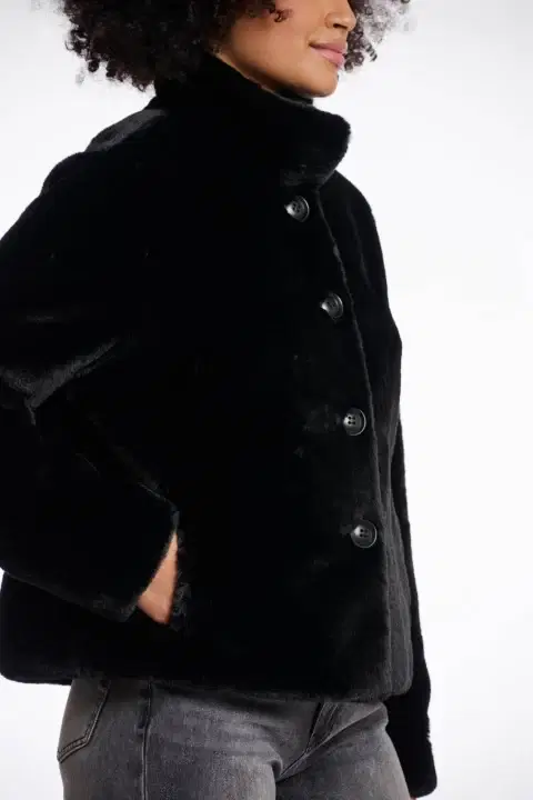 Vie Black Faux Fur Jacket