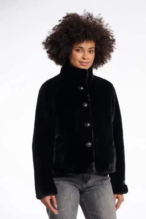 Vie Black Faux Fur Jacket