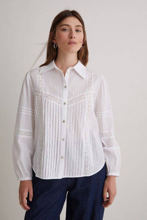 Violet White Blouse