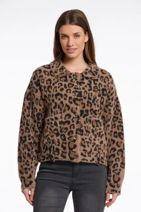 Bubbly Leopard Print Cardigan