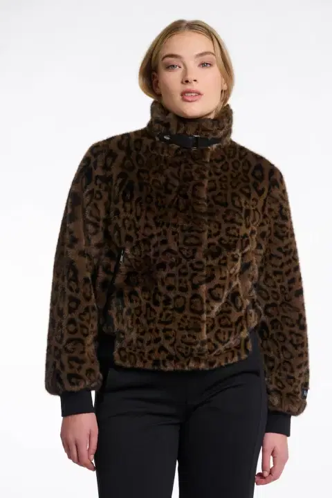 Ambra Leopard Faux Fur Jacket
