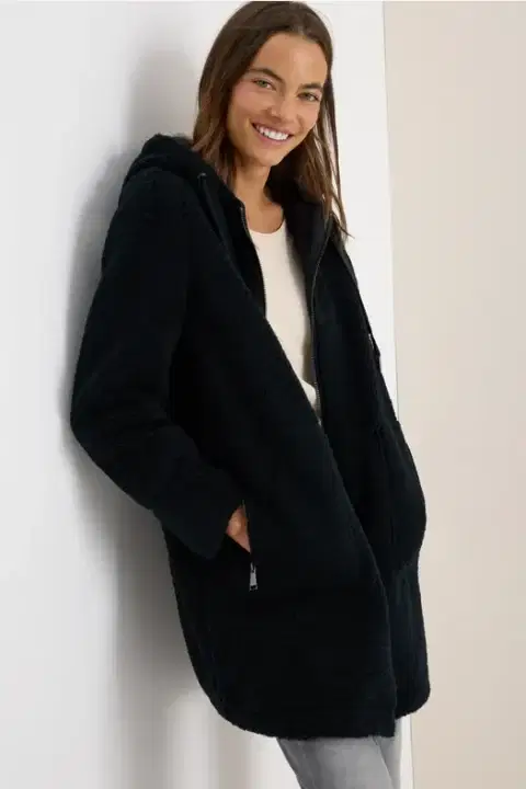 Cecil Navy Teddy Coat