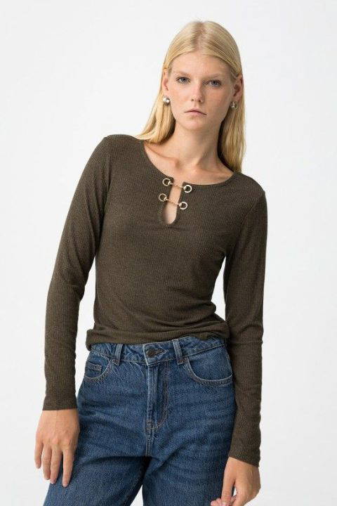 Check Ribbed Top
