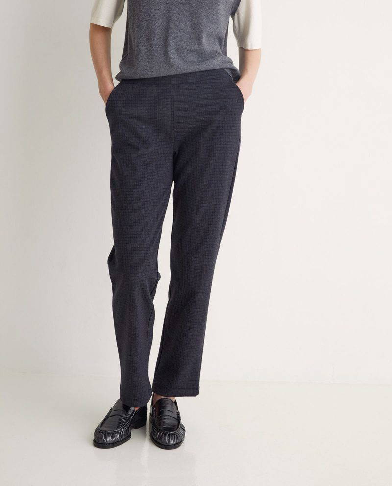 Jacquard Checkered Slim Fit Trousers