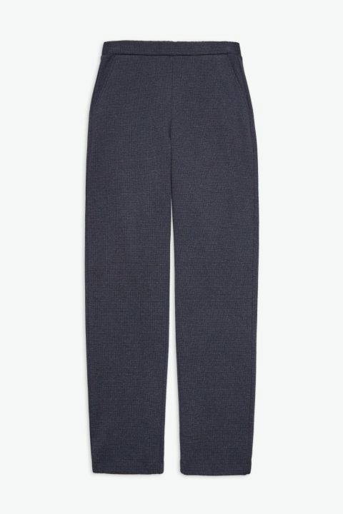 Jacquard Checkered Slim Fit Trousers