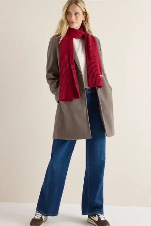 Cecil Solid Rib Red Scarf