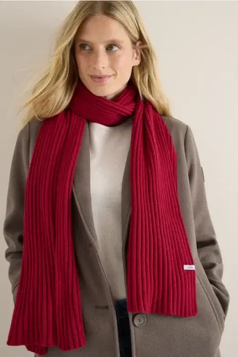 Cecil Solid Rib Red Scarf