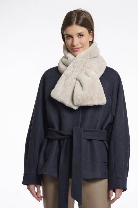 Stip Faux Fur Scarf