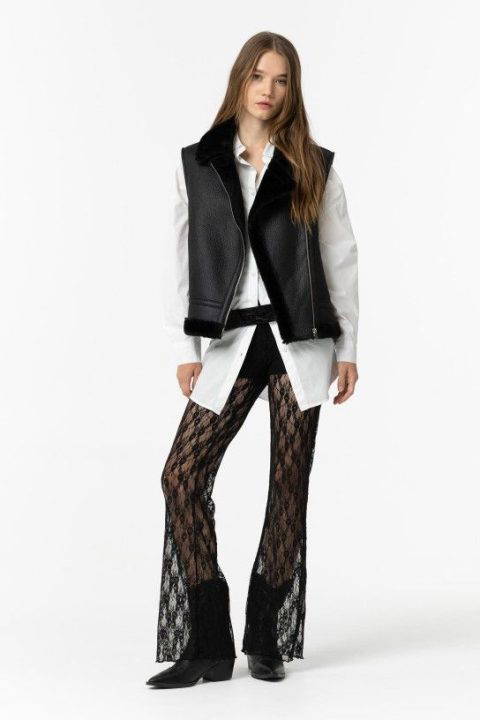 Icy Faux Leather Gilet