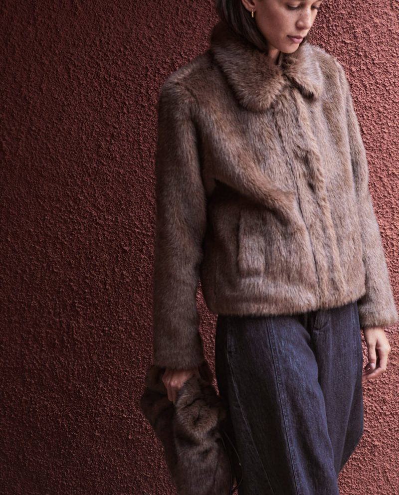 Madge Brown faux-fur short coat - Image 3