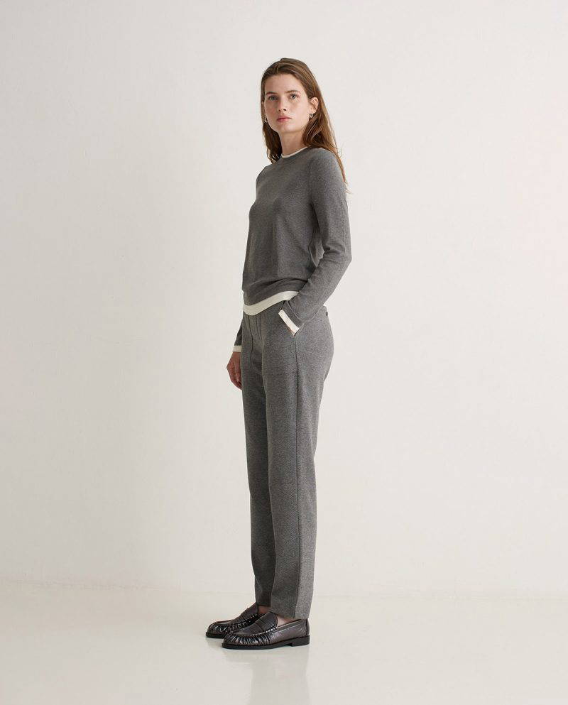 Grey t-shirt with overlay neck - Image 2