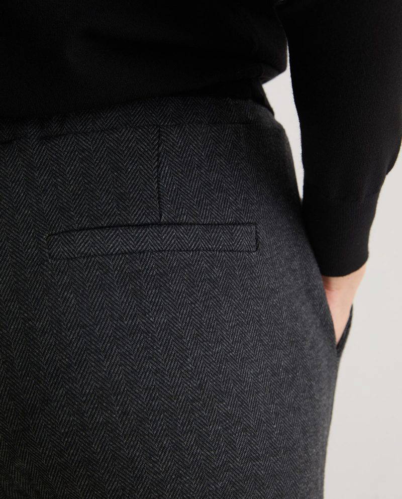 Michel Grey Herringbone Knit Trousers - Image 7