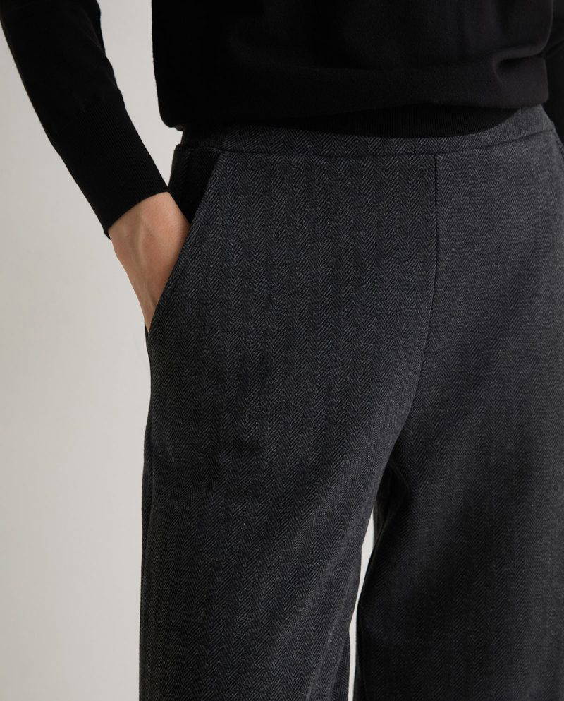 Michel Grey Herringbone Knit Trousers - Image 6
