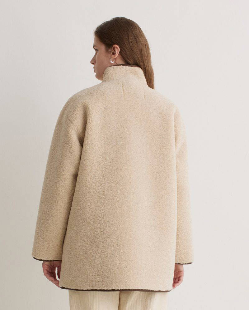 Marnine Ecru Shearling Coat - Image 5