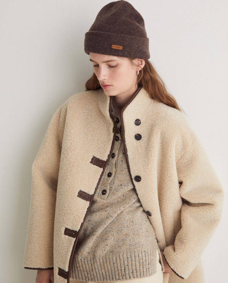 Marnine Ecru Shearling Coat - Image 6