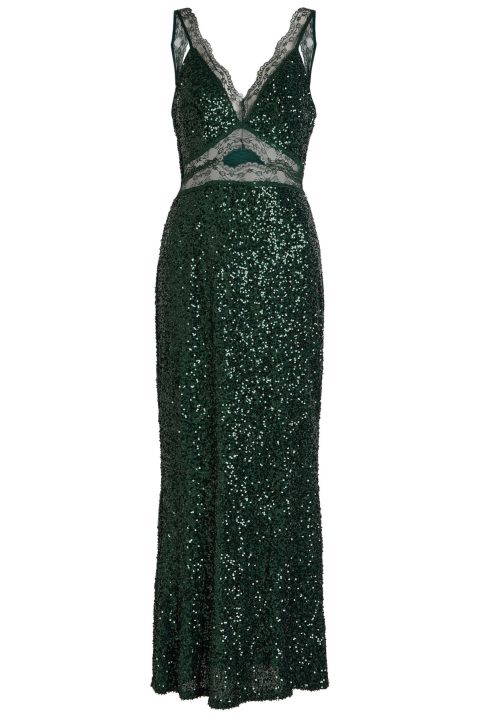 Emerald Sequin Midi Dress