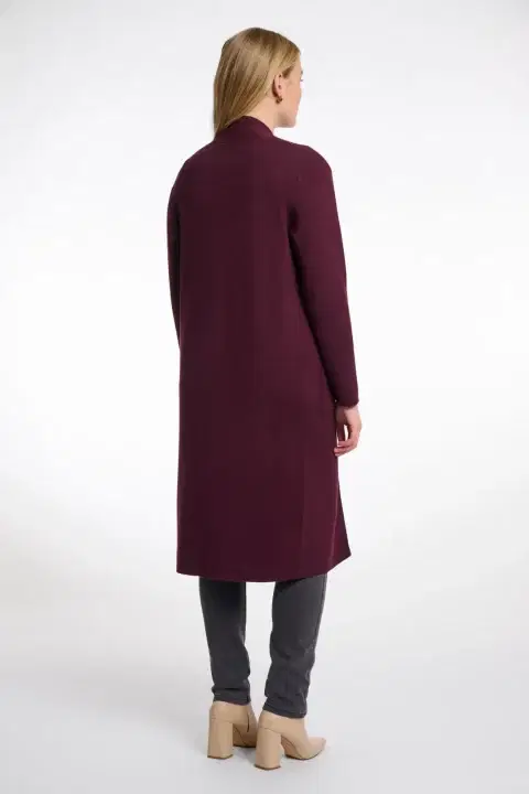 Valerie Wine Long Cardigan