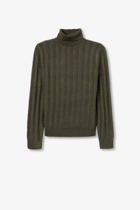 Deiopea Khaki Polo Neck Top