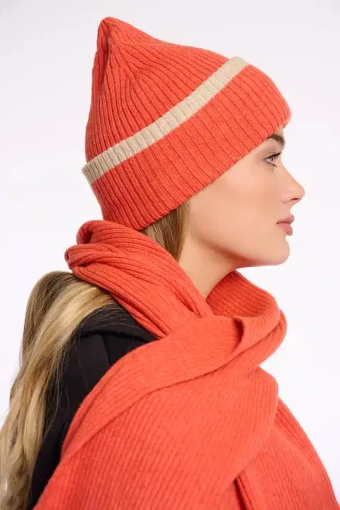 Ingrid Bright Coral Beanie
