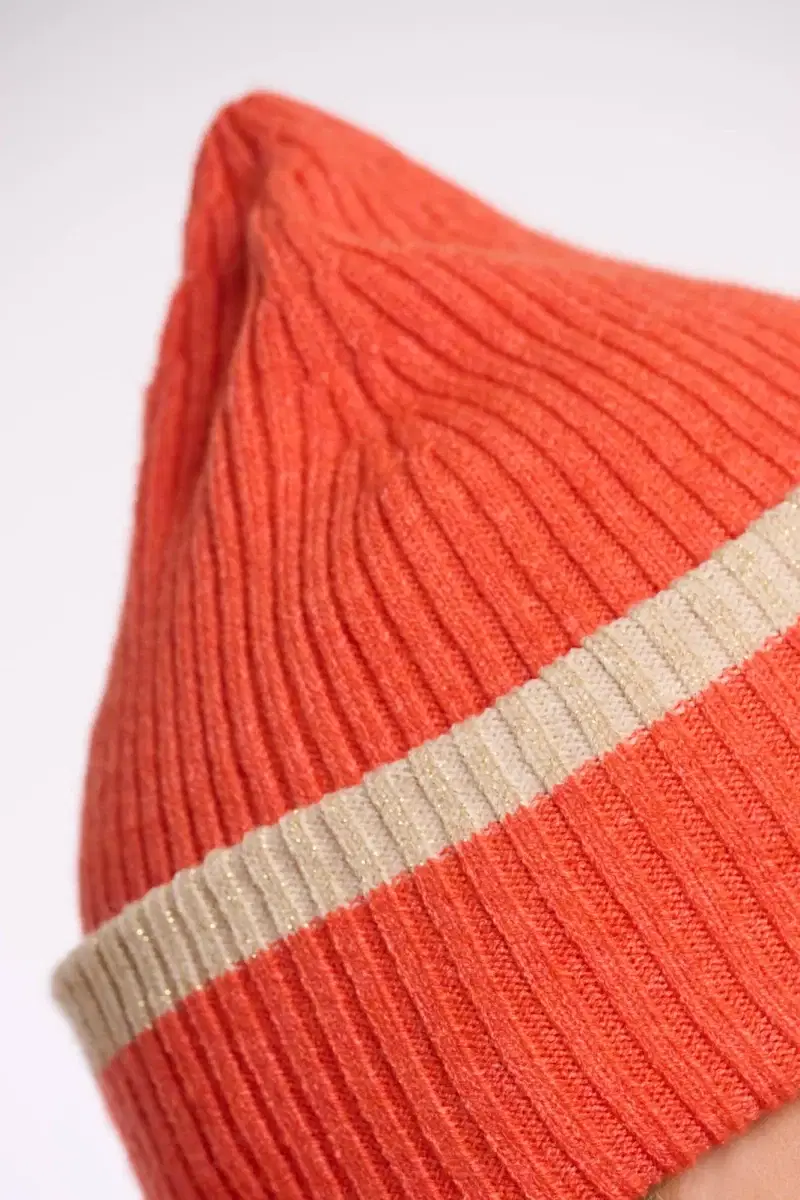 Ingrid Bright Coral Beanie - Image 3