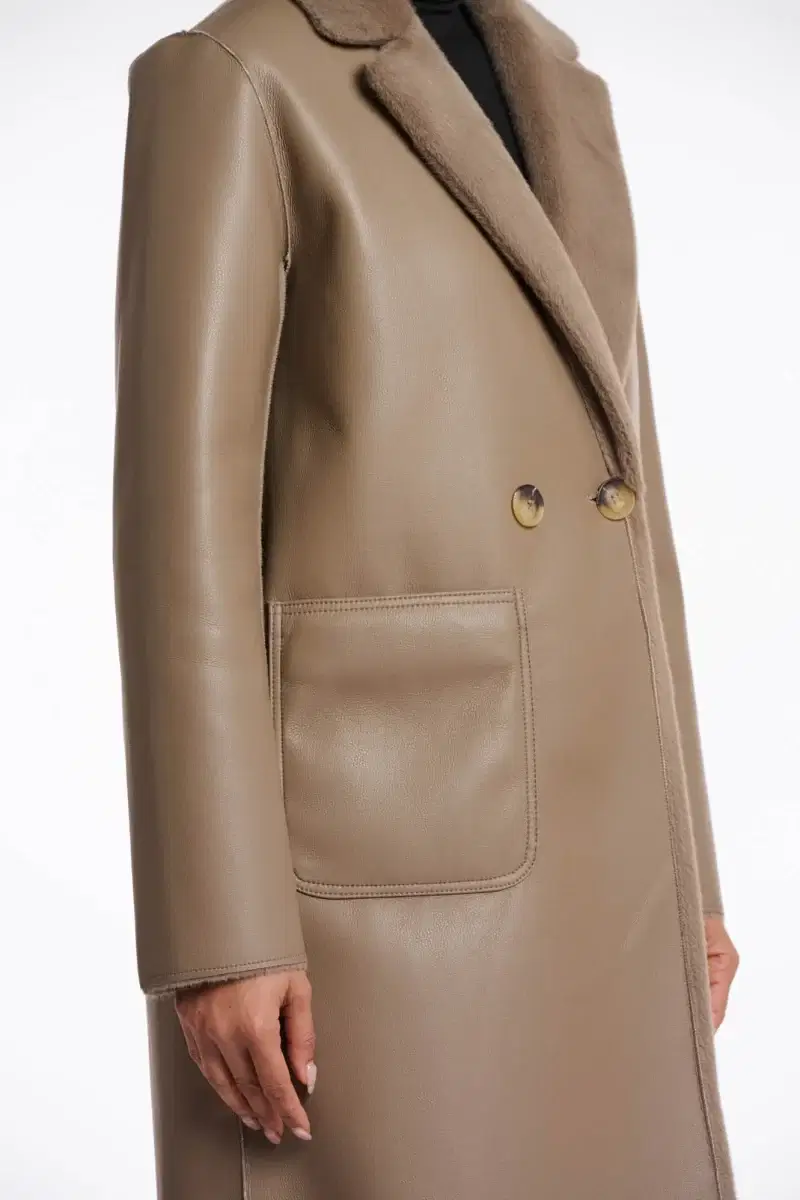 Ivon Toffee Reversible Coat - Image 5